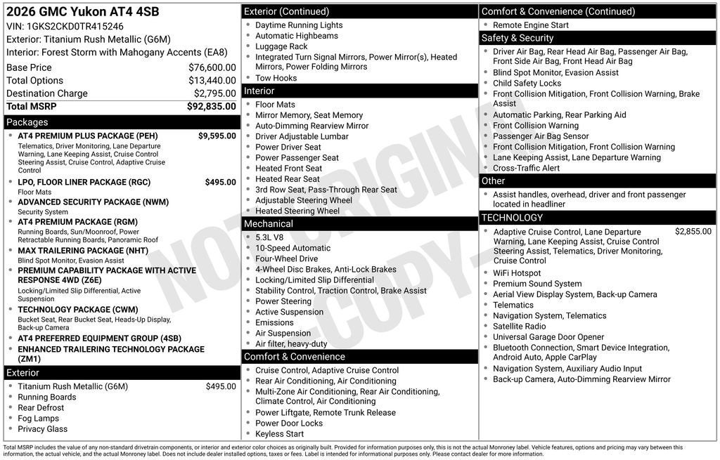 2026 GMC Yukon AT4