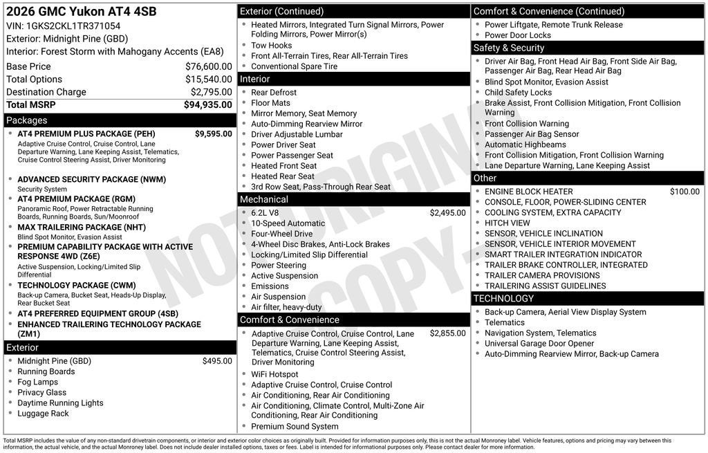2026 GMC Yukon AT4