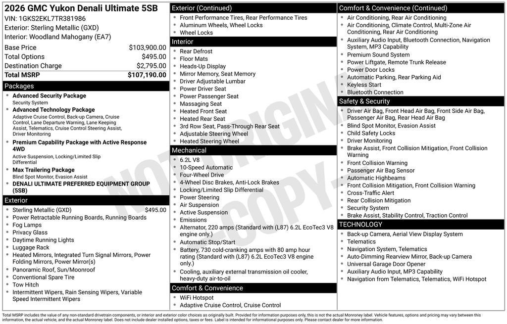 2026 GMC Yukon Denali Ultimate