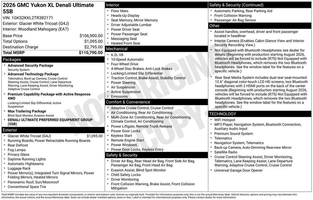 2026 GMC Yukon XL Denali Ultimate