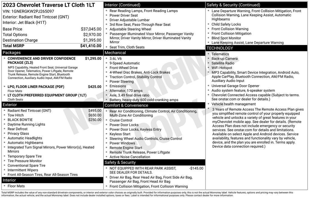 2023 Chevrolet Traverse LT Cloth
