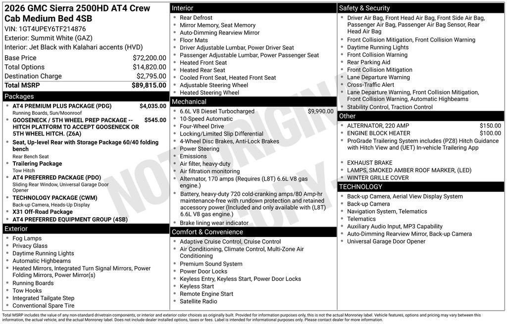 2026 GMC Sierra 2500 HD AT4