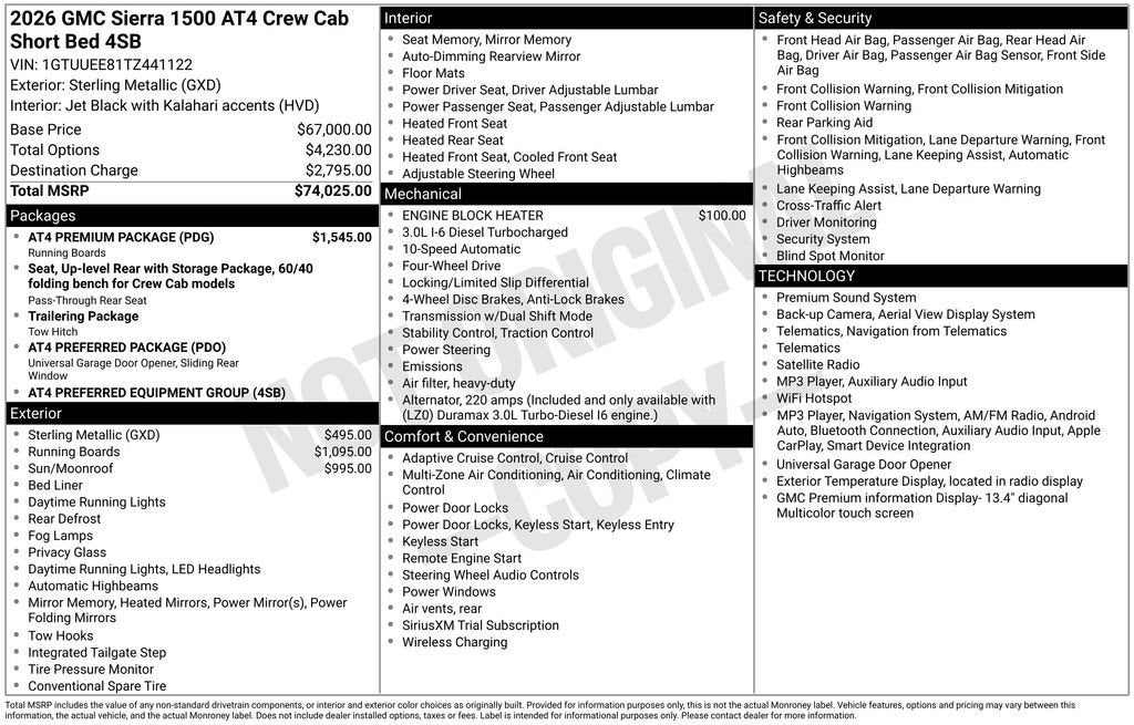 2026 GMC Sierra 1500 AT4