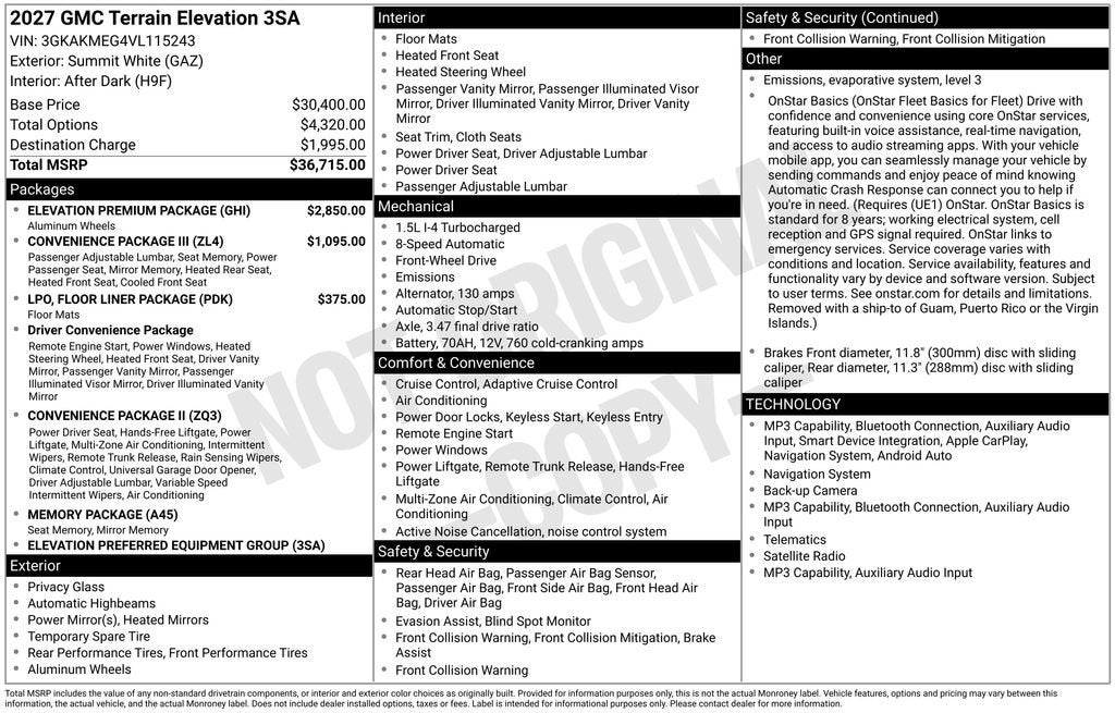 2027 GMC Terrain Elevation