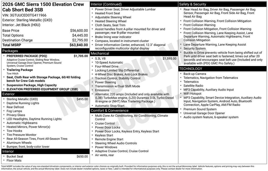 2026 GMC Sierra 1500 Elevation