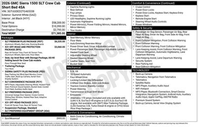 2026 GMC Sierra 1500 SLT