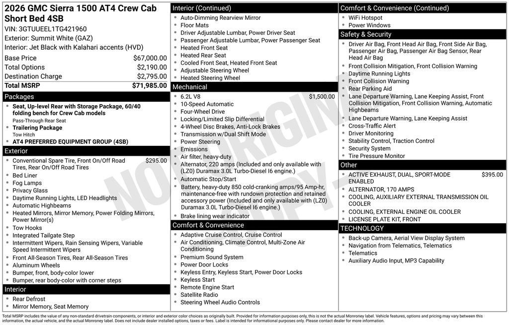 2026 GMC Sierra 1500 AT4