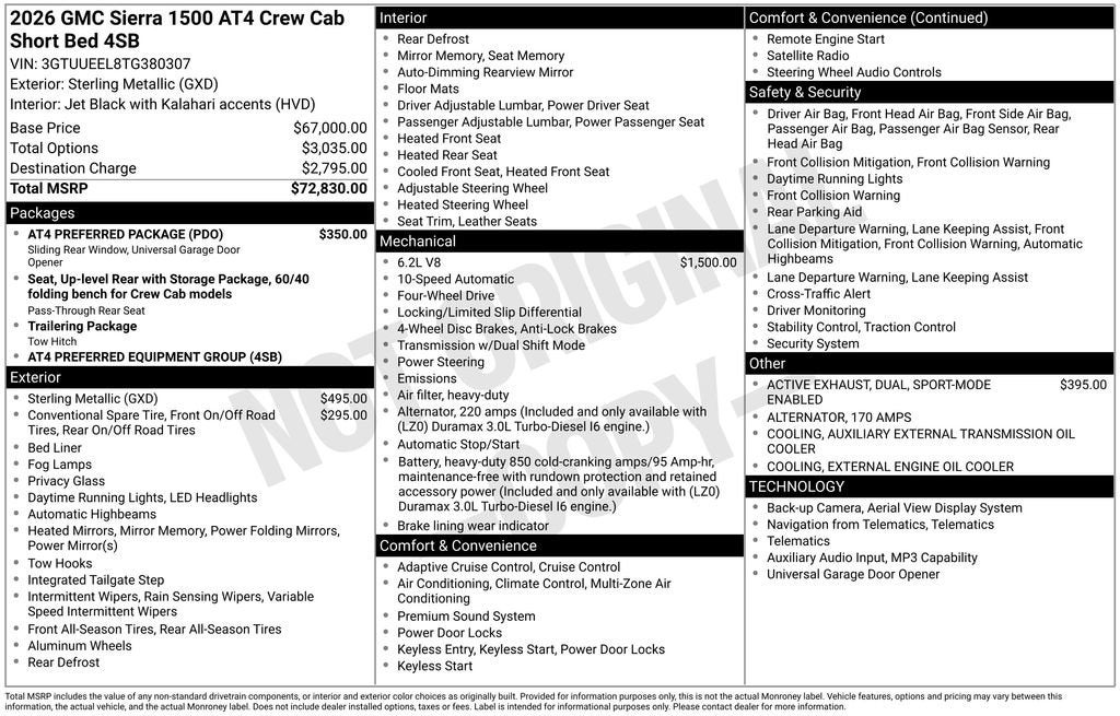 2026 GMC Sierra 1500 AT4