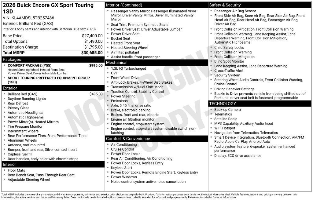 2026 Buick Encore GX Sport Touring