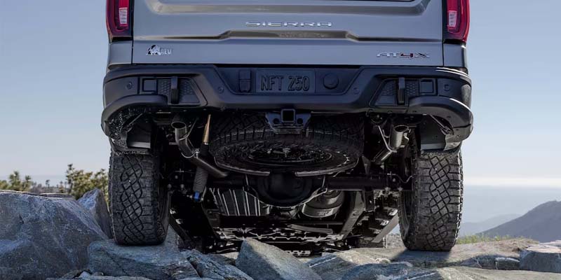 Detailed close-up of a truck tire